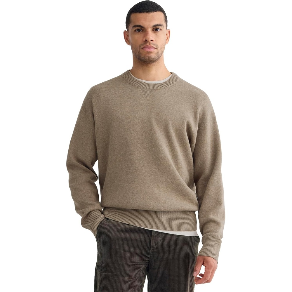 image:imageEverlane Mens Everlane Luxe Merino DoubleKnit SweaterTaupe Melange