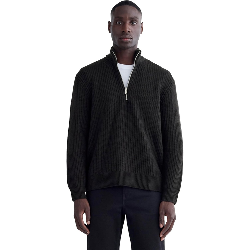 image:imageEverlane Mens Everlane The Felted Merino HalfZip SweaterBlack