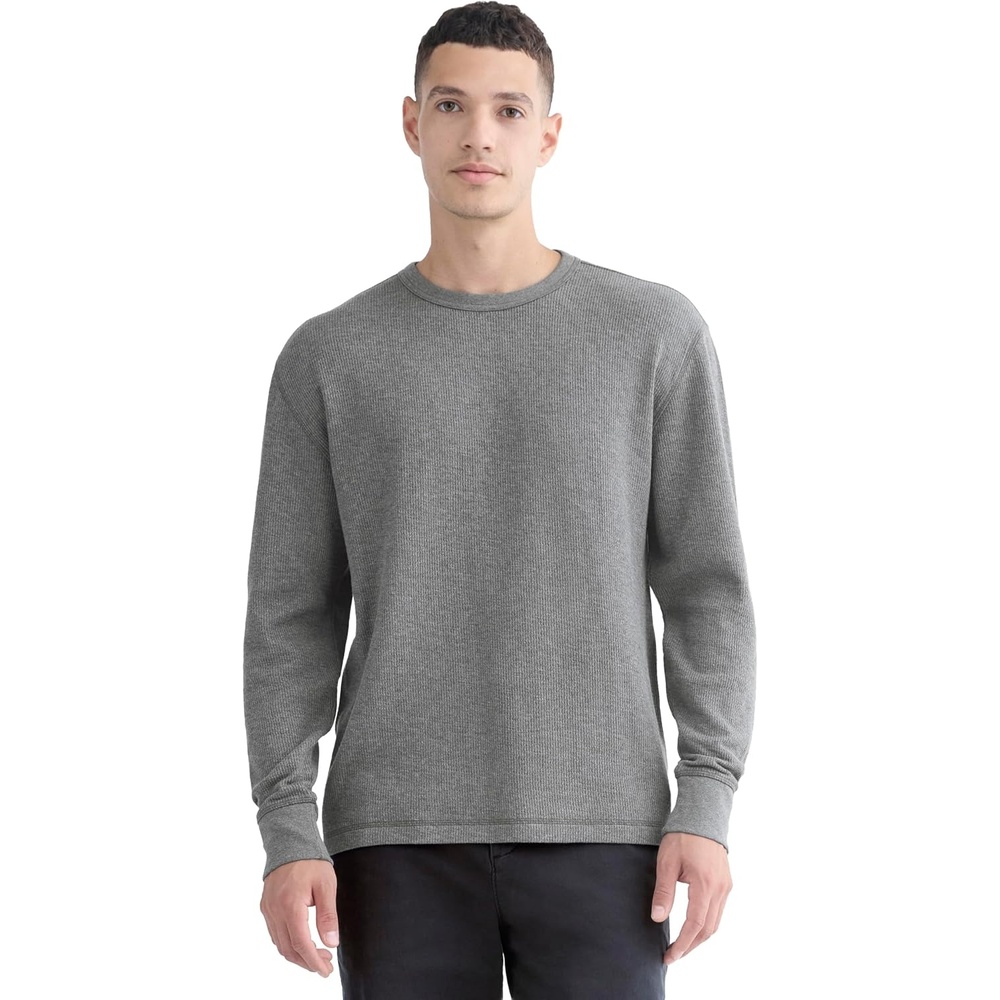 image:imageEverlane Mens Everlane Thermal Crew in Cozy WaffleHeathered Charcoal