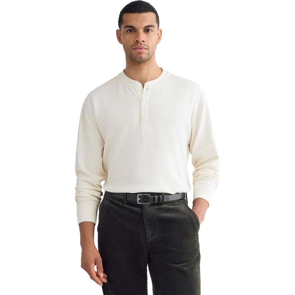 image:imageEverlane Mens Everlane Thermal Henley in Cozy WaffleBone