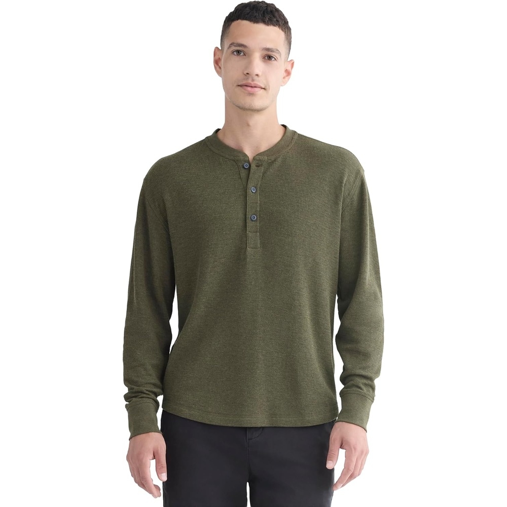 image:imageEverlane Mens Everlane Thermal Henley in Cozy WaffleHeather Beech