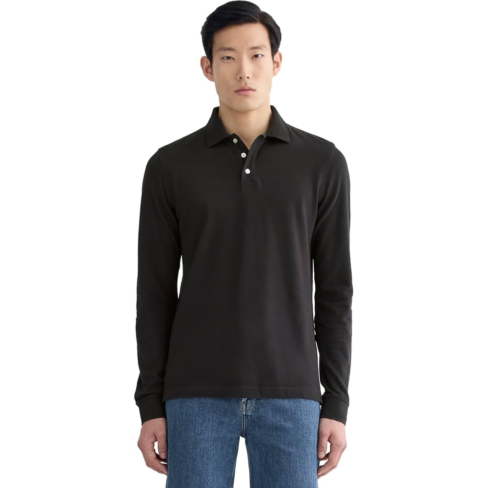 image:imageEverlane Mens The LongSleeve Pique PoloBlack