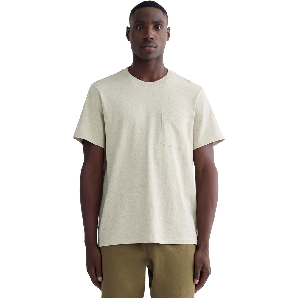 image:imageEverlane Mens The PremiumWeight Pocket Tee UniformHeather Oatmeal