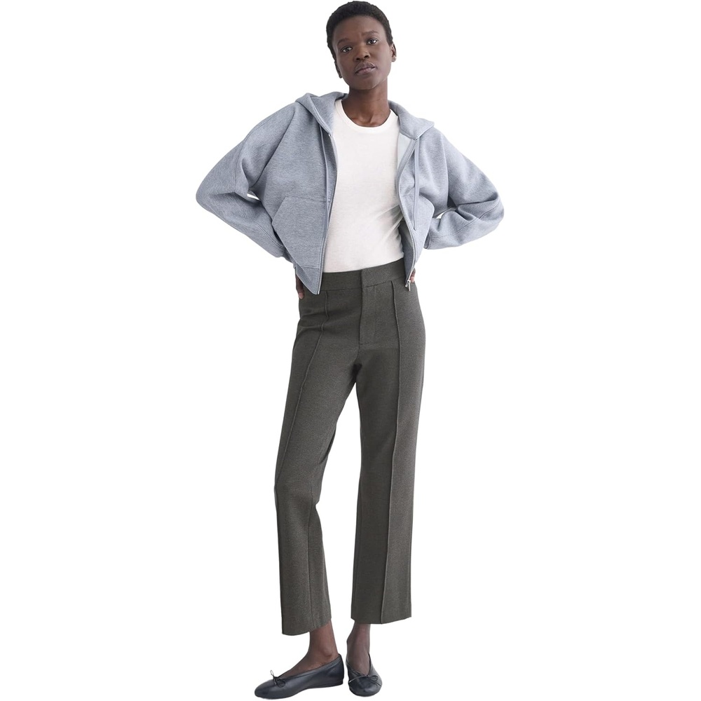 image:imageEverlane Womens Slim Trouser in Ponte  Pintuck Tailored Dress Pant Viscose BlendHeathered Soot