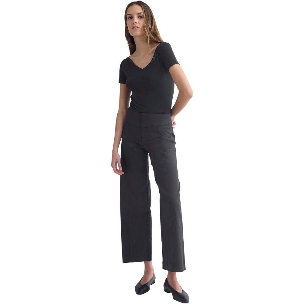 image:imageEverlane Womens Tailored Drape Seam Pant Ankle Length Organic Cotton Modal BlendBlack