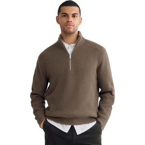 Everlane Men’s Everlane The Felted Merino Half-Zip Sweater(Heather Chocolate Martini)