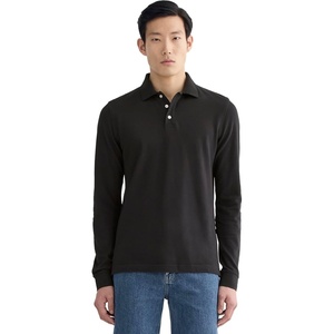 Everlane Men’s The Long-Sleeve Pique Polo(Black)