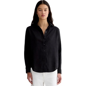 Everlane Women’s The Must-Have Linen Shirt | Relaxed Fit Button-Down in Certified European Flax Linen(Black)
