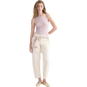 Everlane Women’s Twisted Seam Barrel Pant | Organic Cotton Stretch Barrel Leg Trouser(Bone)