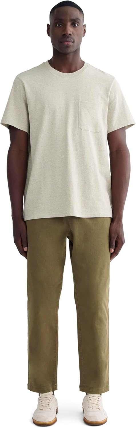 image:imageEverlane Mens PremiumWeight Cotton Pocket TeeHeather Oatmeal
