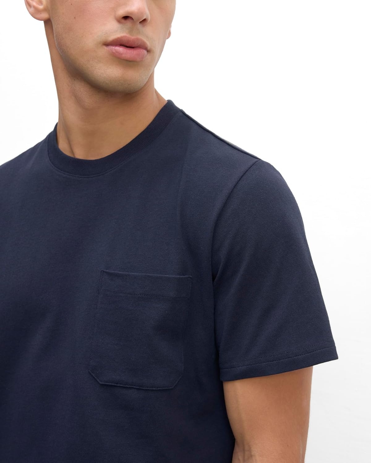 image:imageEverlane Mens PremiumWeight Cotton Pocket TeeNavy