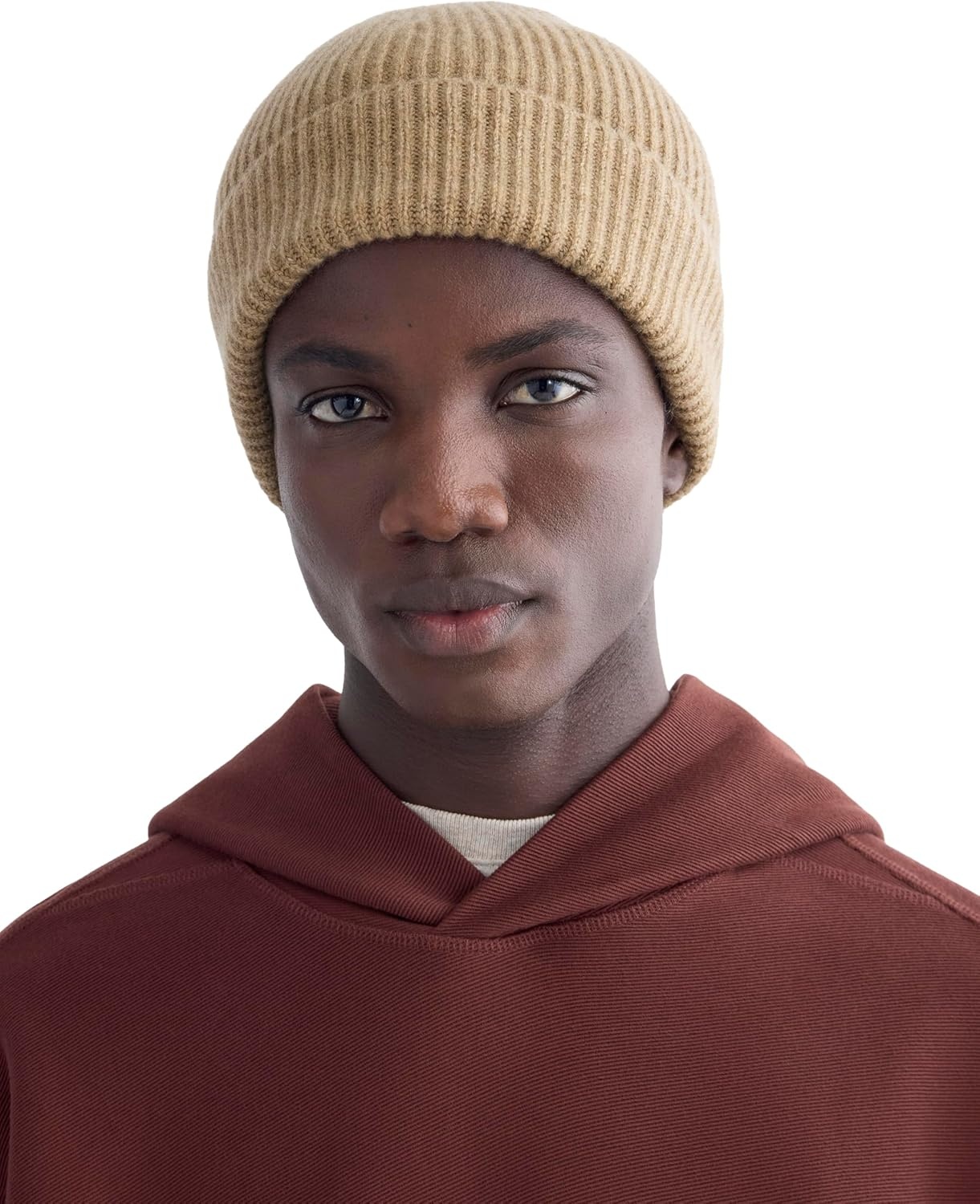 image:imageEverlane Unisex Adult Everlane The Cashmere Ribbed BeanieDark Heathered Camel