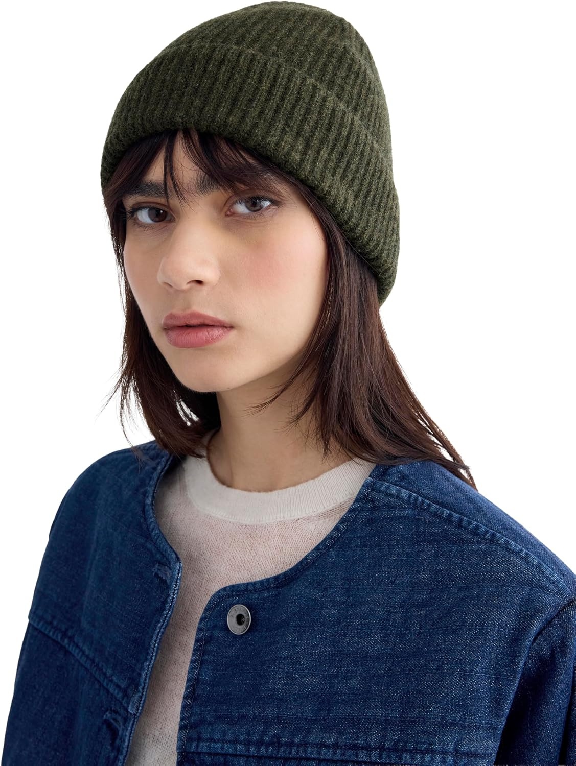 image:imageEverlane Unisex Adult Everlane The Cashmere Ribbed BeanieHeather Beech