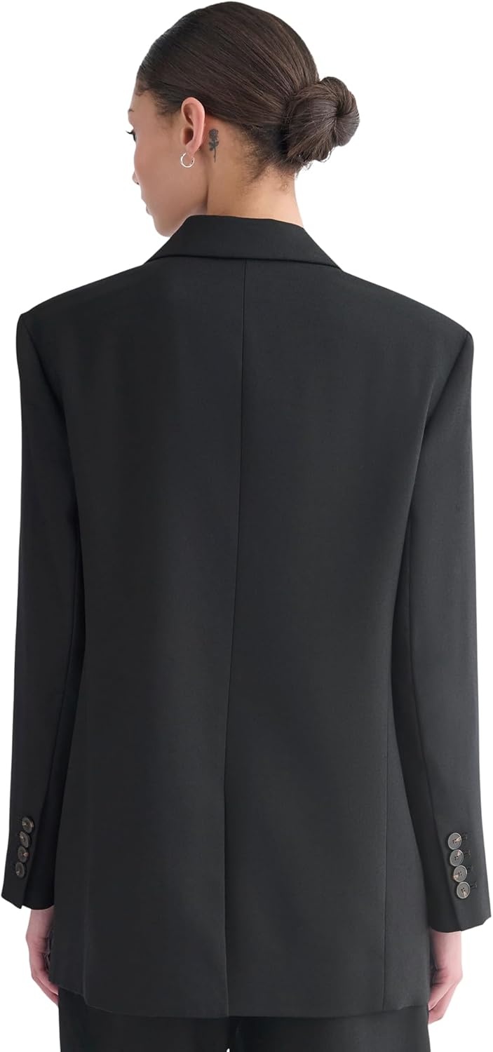 image:imageEverlane Womens Blazer in Tailor Twill Stretch RWS Wool Blend Oversized SingleBreasted BlazerBlack