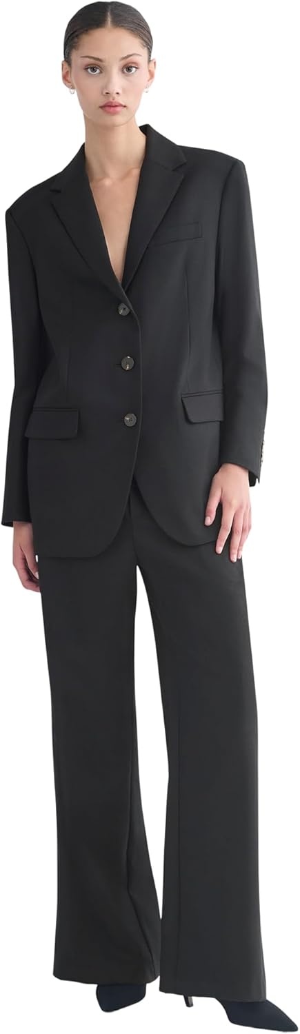 image:imageEverlane Womens Blazer in Tailor Twill Stretch RWS Wool Blend Oversized SingleBreasted BlazerBlack