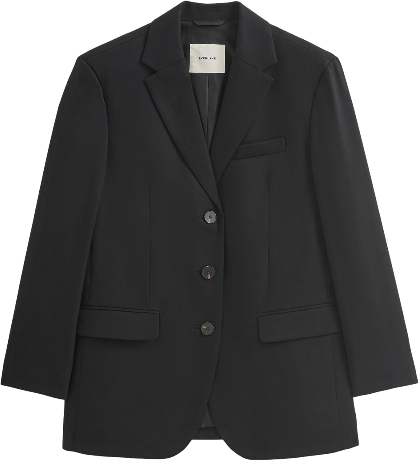 image:imageEverlane Womens Blazer in Tailor Twill Stretch RWS Wool Blend Oversized SingleBreasted BlazerBlack