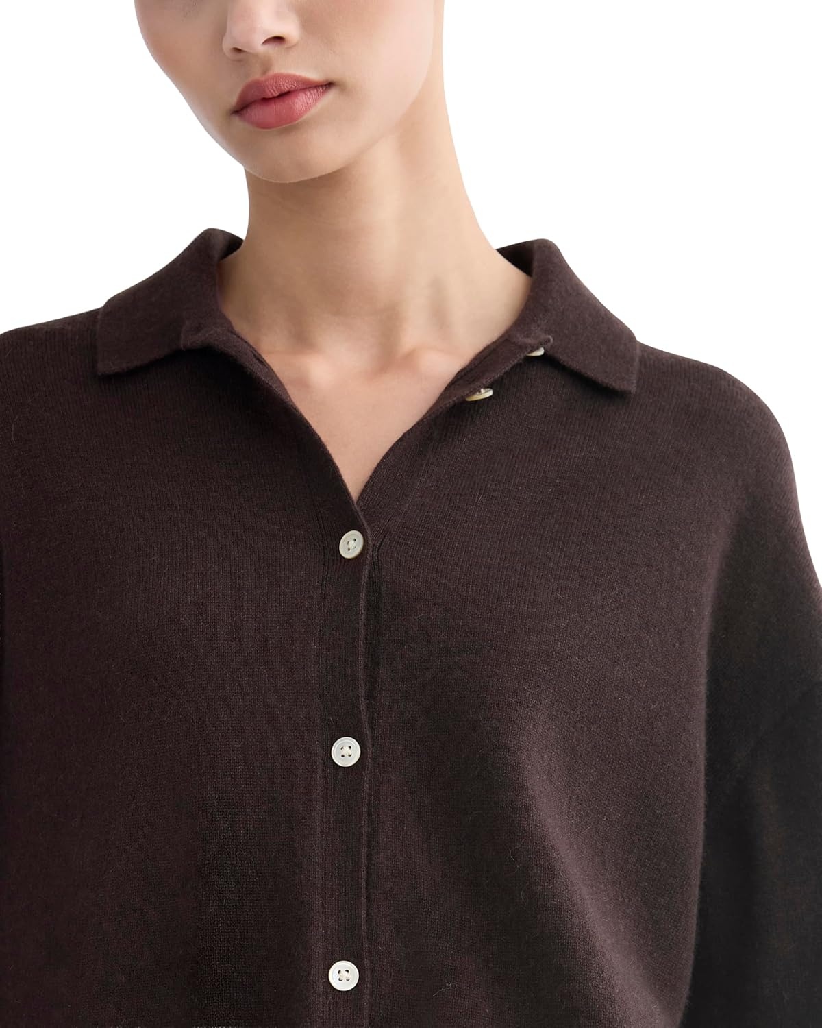 image:imageEverlane Womens Cashmere Buttonup ShirtDark Chocolate