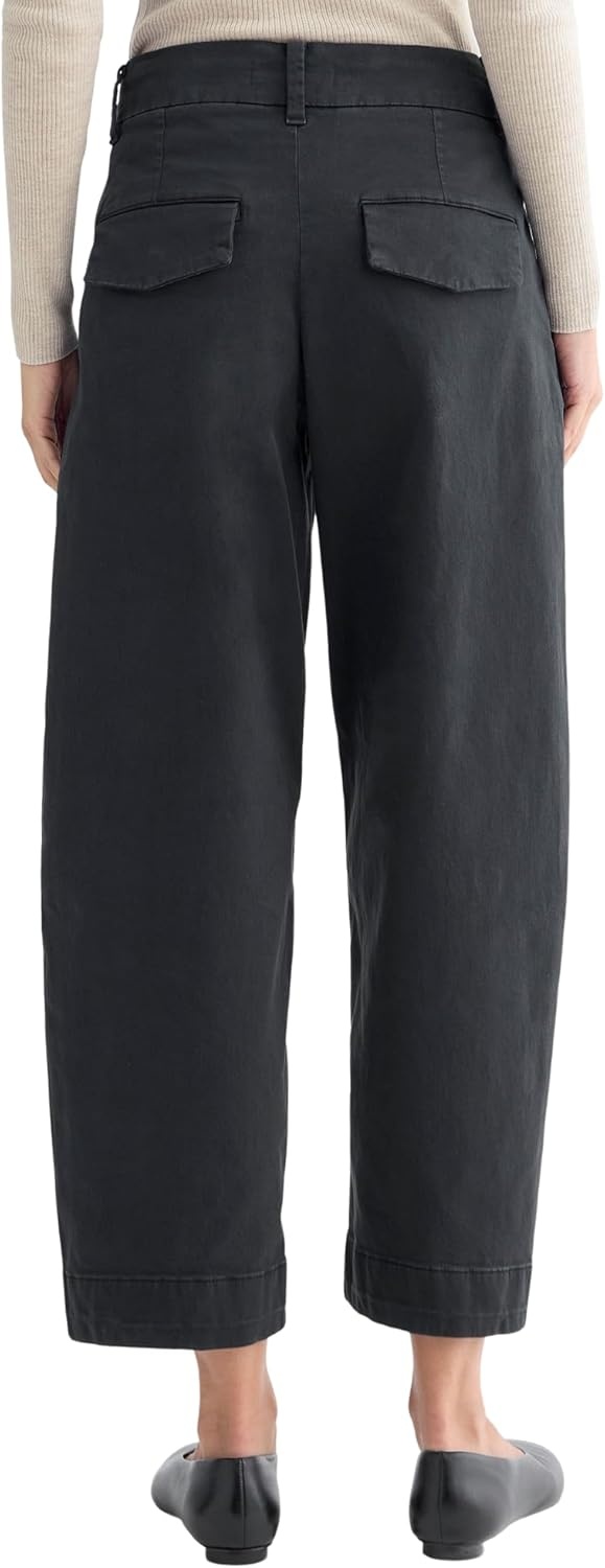 image:imageEverlane Womens Cotton Stretch Twill Chino Tapered Ankle TrouserBlack