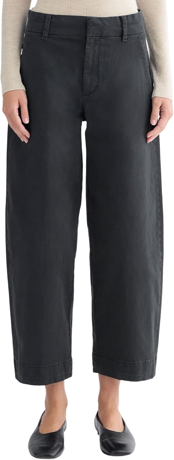 image:imageEverlane Womens Cotton Stretch Twill Chino Tapered Ankle TrouserBlack