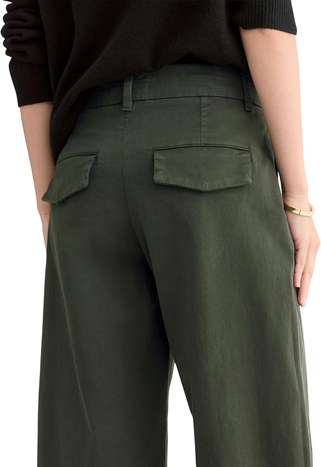 image:imageEverlane Womens Cotton Stretch Twill Chino Tapered Ankle TrouserDark Green
