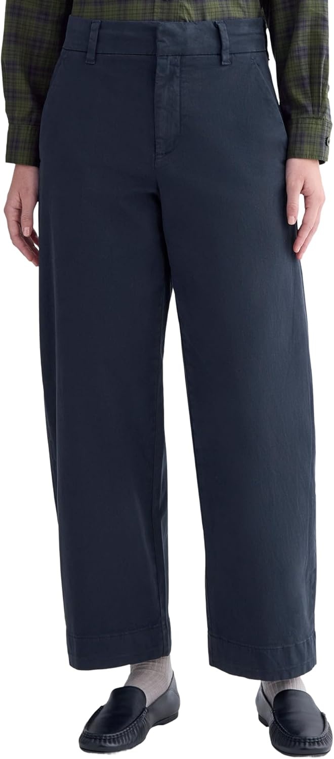 image:imageEverlane Womens Cotton Stretch Twill Chino Tapered Ankle TrouserNavy