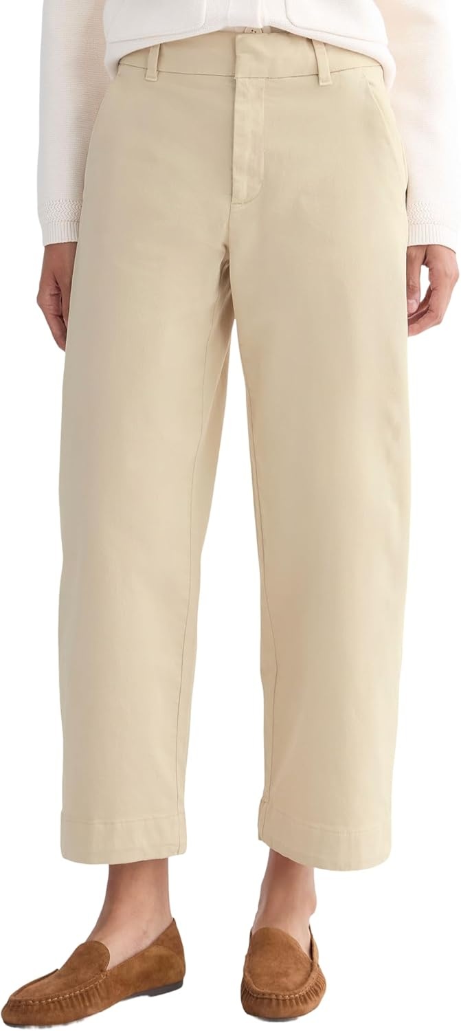 image:imageEverlane Womens Cotton Stretch Twill Chino Tapered Ankle TrouserPeyote
