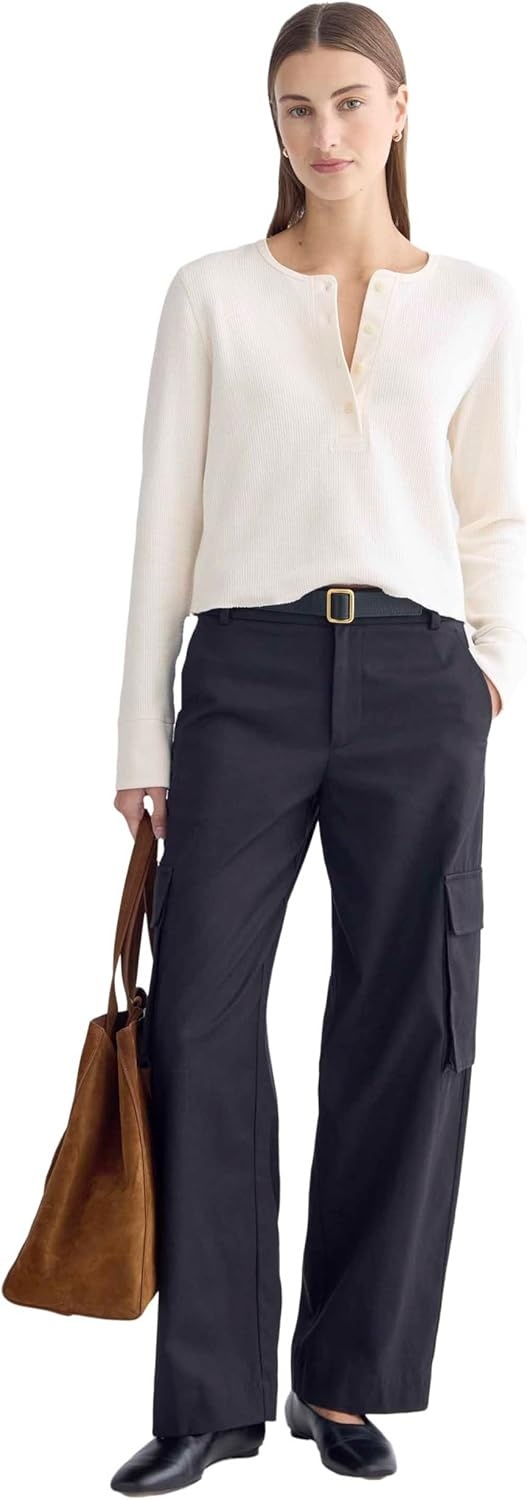 image:imageEverlane Womens Everlane Boxy Henley in Cozy WaffleBone