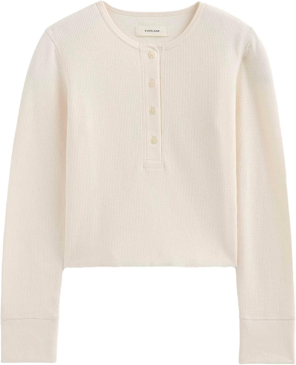 image:imageEverlane Womens Everlane Boxy Henley in Cozy WaffleBone