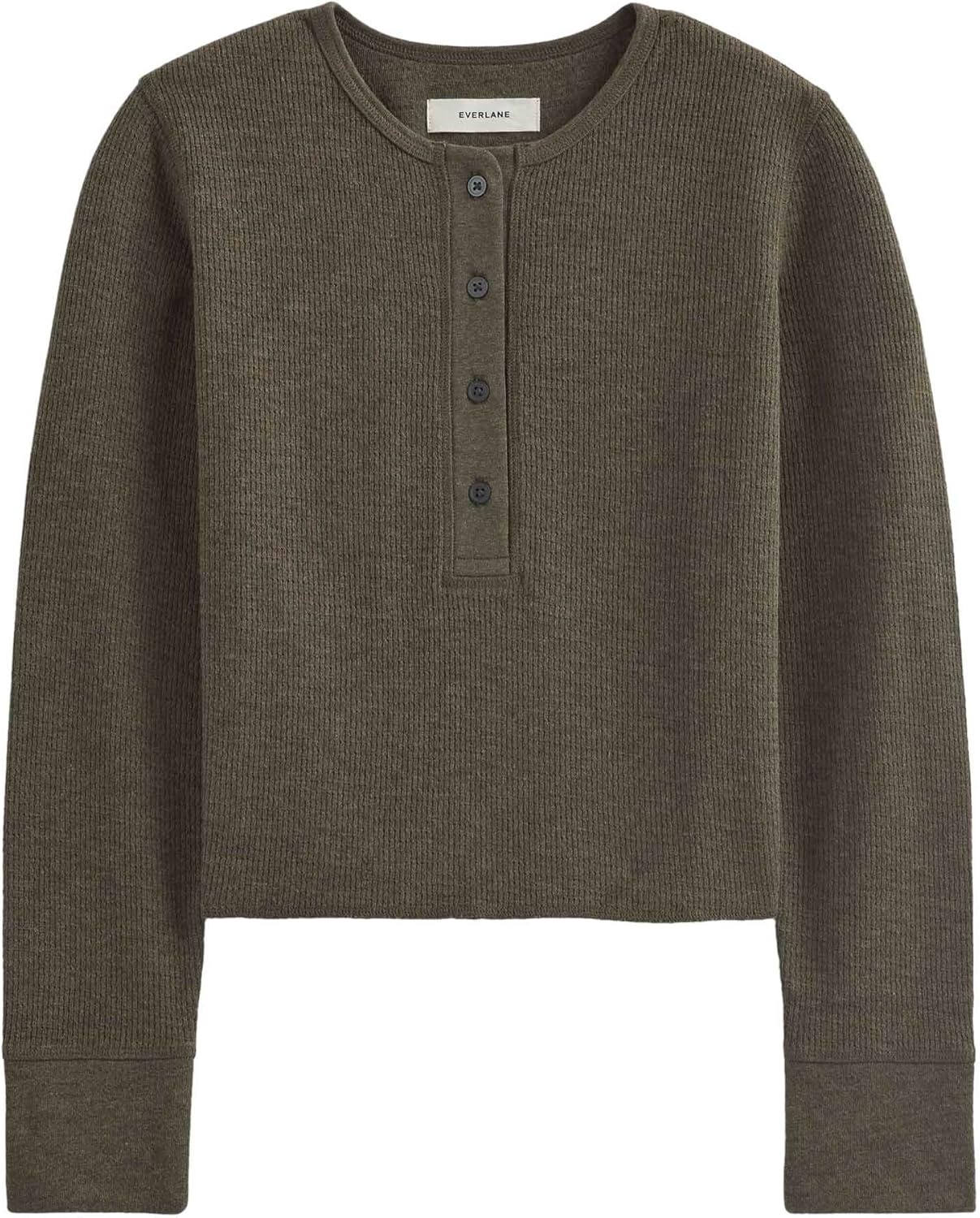 image:imageEverlane Womens Everlane Boxy Henley in Cozy WaffleHeather Beech