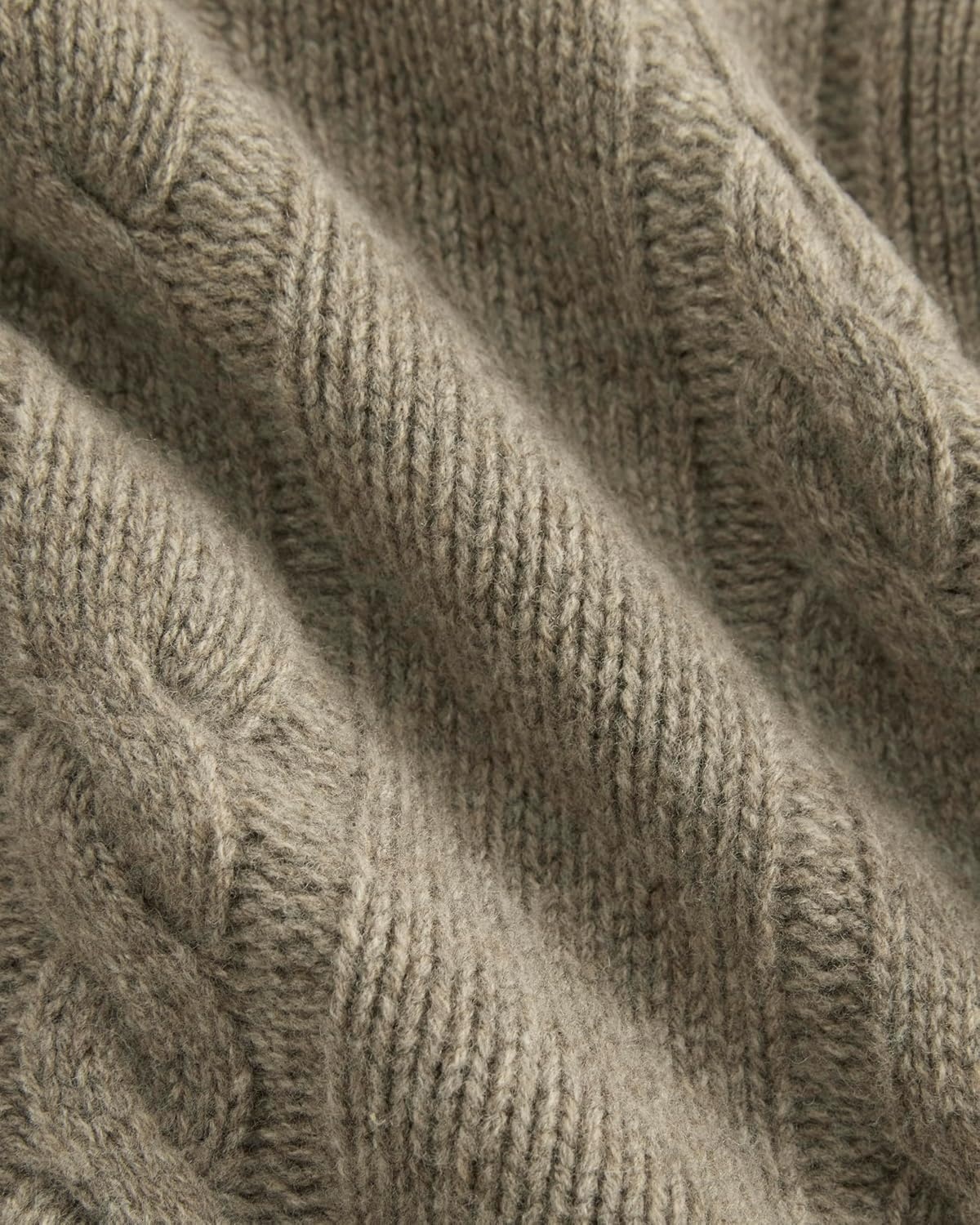image:imageEverlane Womens Everlane Cable Cardigan in Extrafine Luxe MerinoHeather Soft Taupe