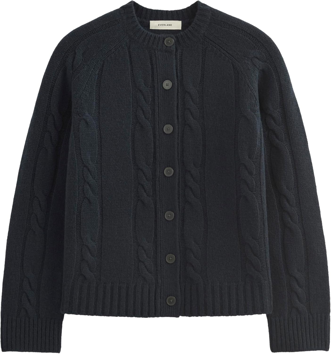 image:imageEverlane Womens Everlane Cable Cardigan in Extrafine Luxe MerinoNavy