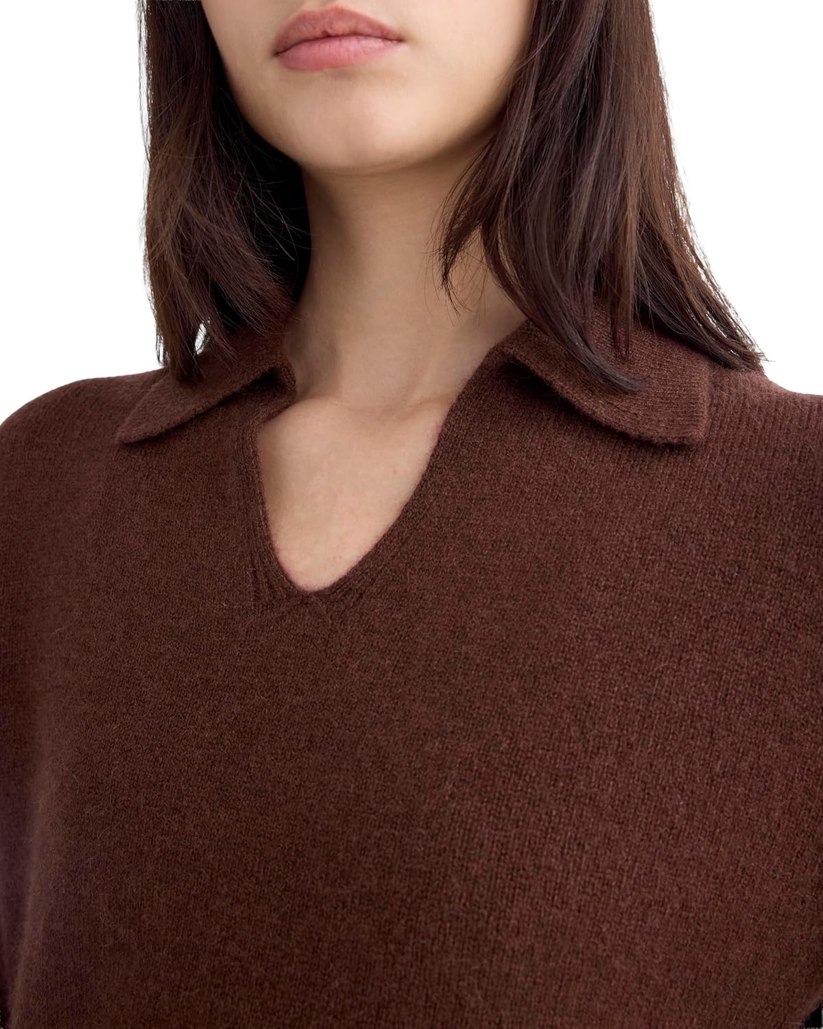 image:imageEverlane Womens Everlane Cashmere Polo SweaterDark Mahogany