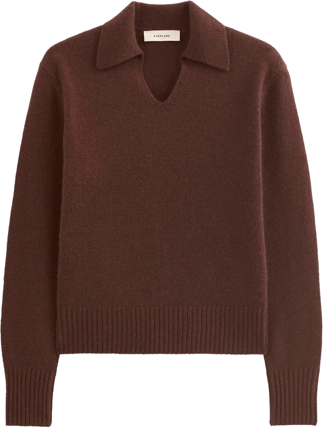 image:imageEverlane Womens Everlane Cashmere Polo SweaterDark Mahogany