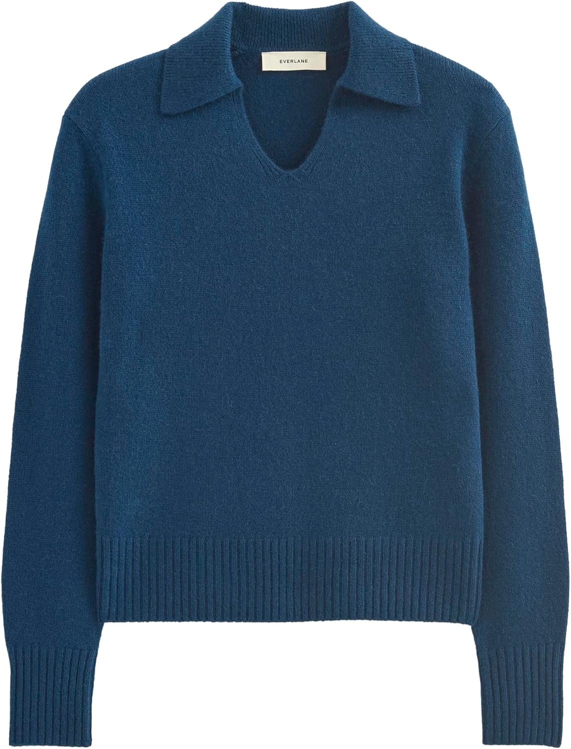 image:imageEverlane Womens Everlane Cashmere Polo SweaterDeep Lazuli Blue