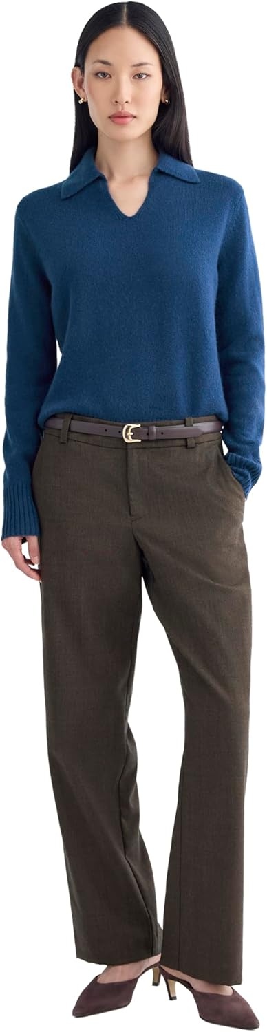 image:imageEverlane Womens Everlane Cashmere Polo SweaterDeep Lazuli Blue