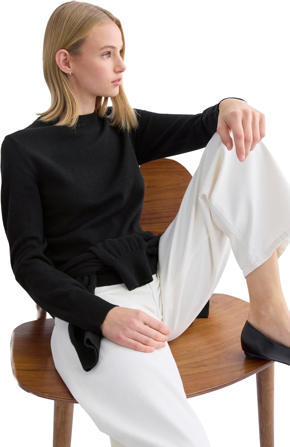 image:imageEverlane Womens Everlane Cashmere Slim Crew SweaterBlack