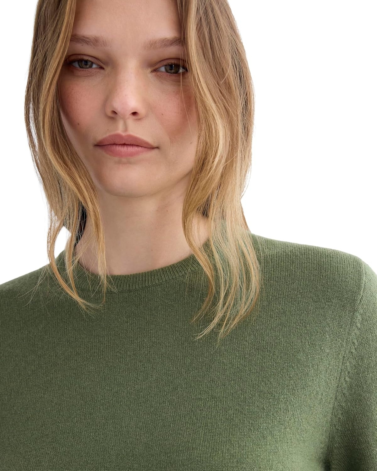 image:imageEverlane Womens Everlane Cashmere Slim Crew SweaterForest Green