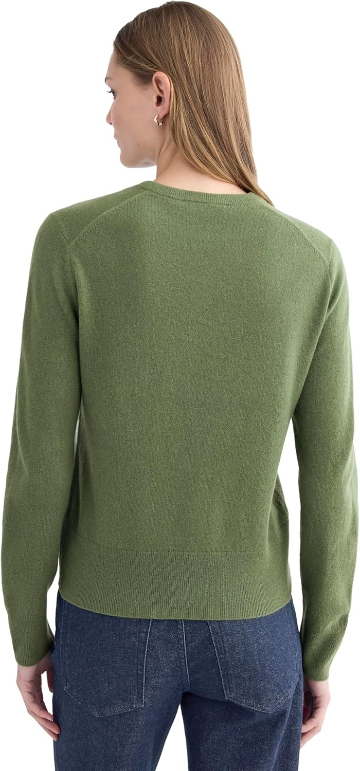 image:imageEverlane Womens Everlane Cashmere Slim Crew SweaterForest Green