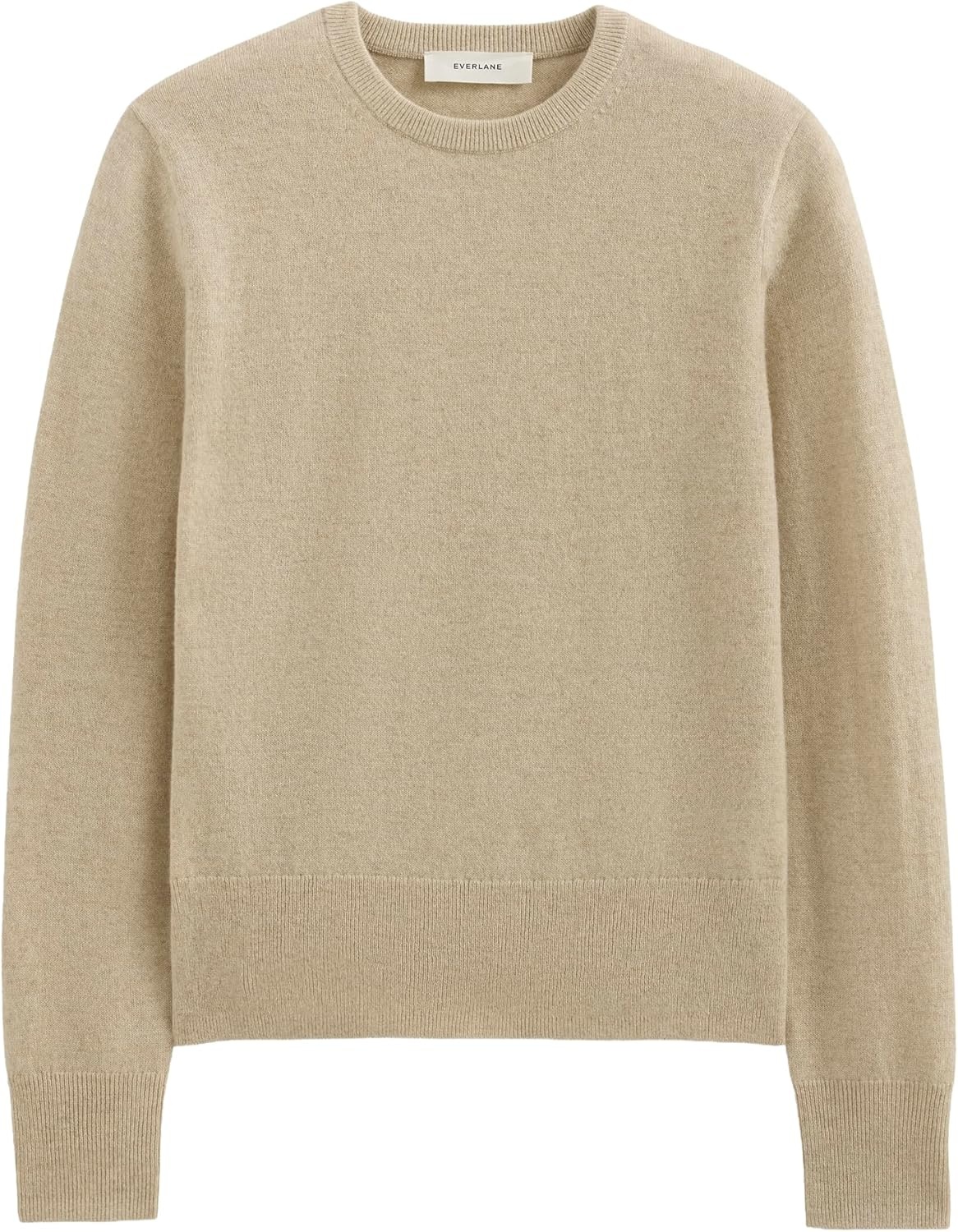 image:imageEverlane Womens Everlane Cashmere Slim Crew SweaterHeather Light Camel