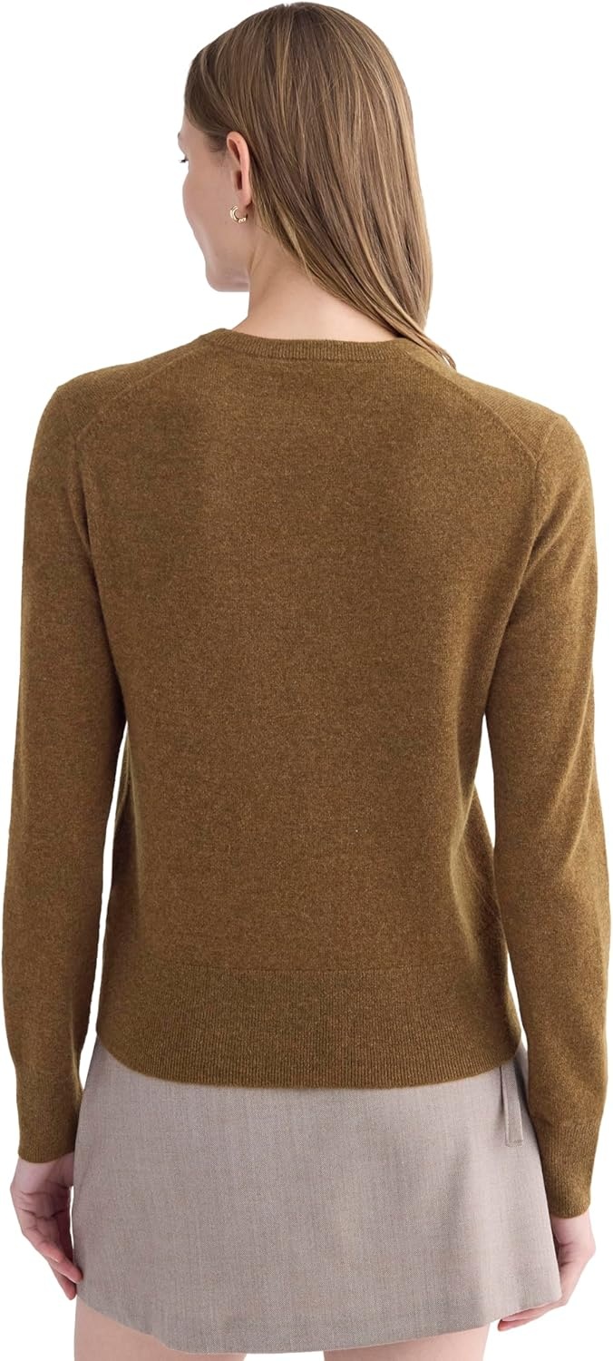 image:imageEverlane Womens Everlane Cashmere Slim Crew SweaterHeathered Toffee