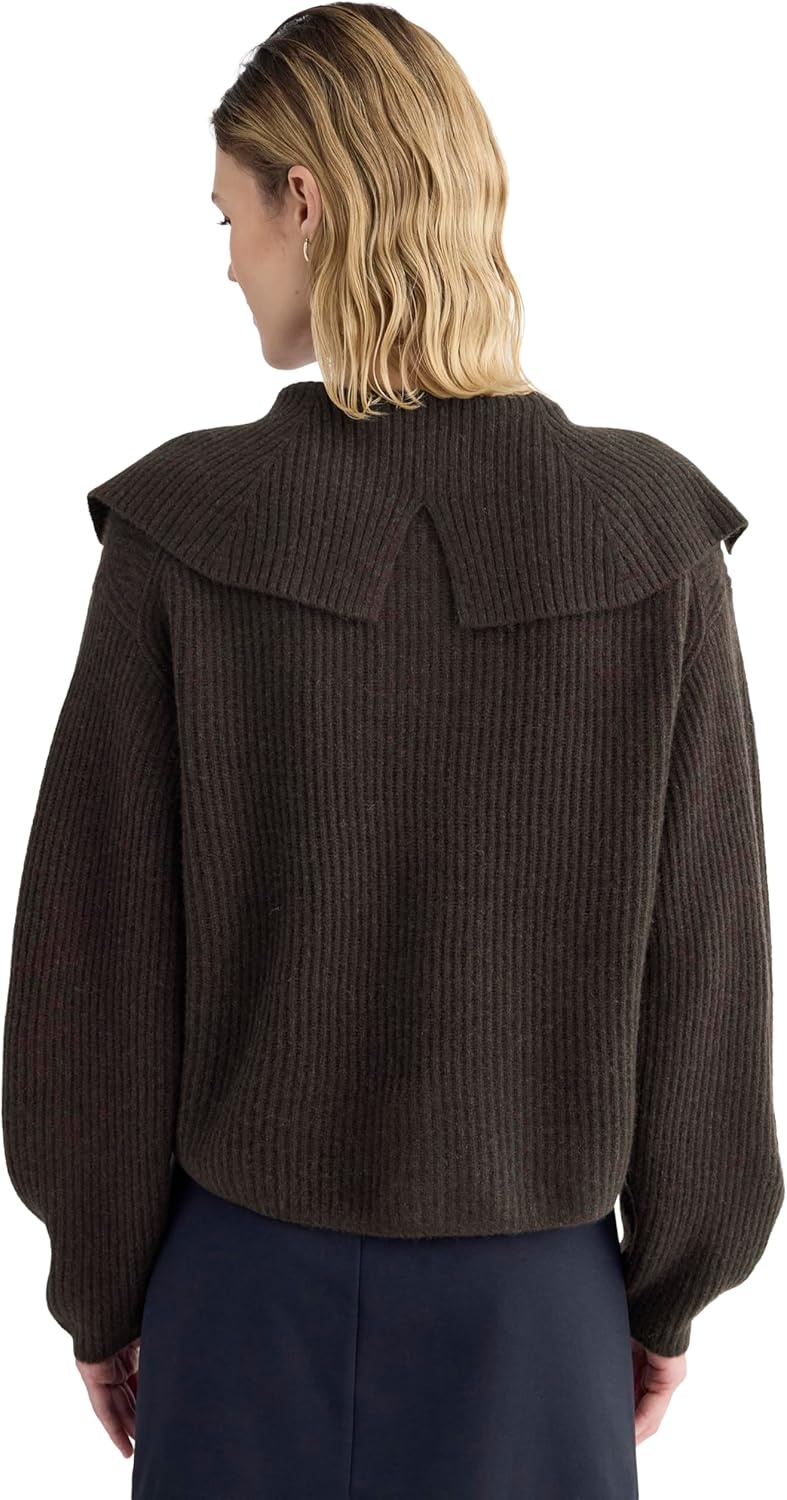 image:imageEverlane Womens Everlane Fisherman Cardigan in Wool CashmereAmericano Brown