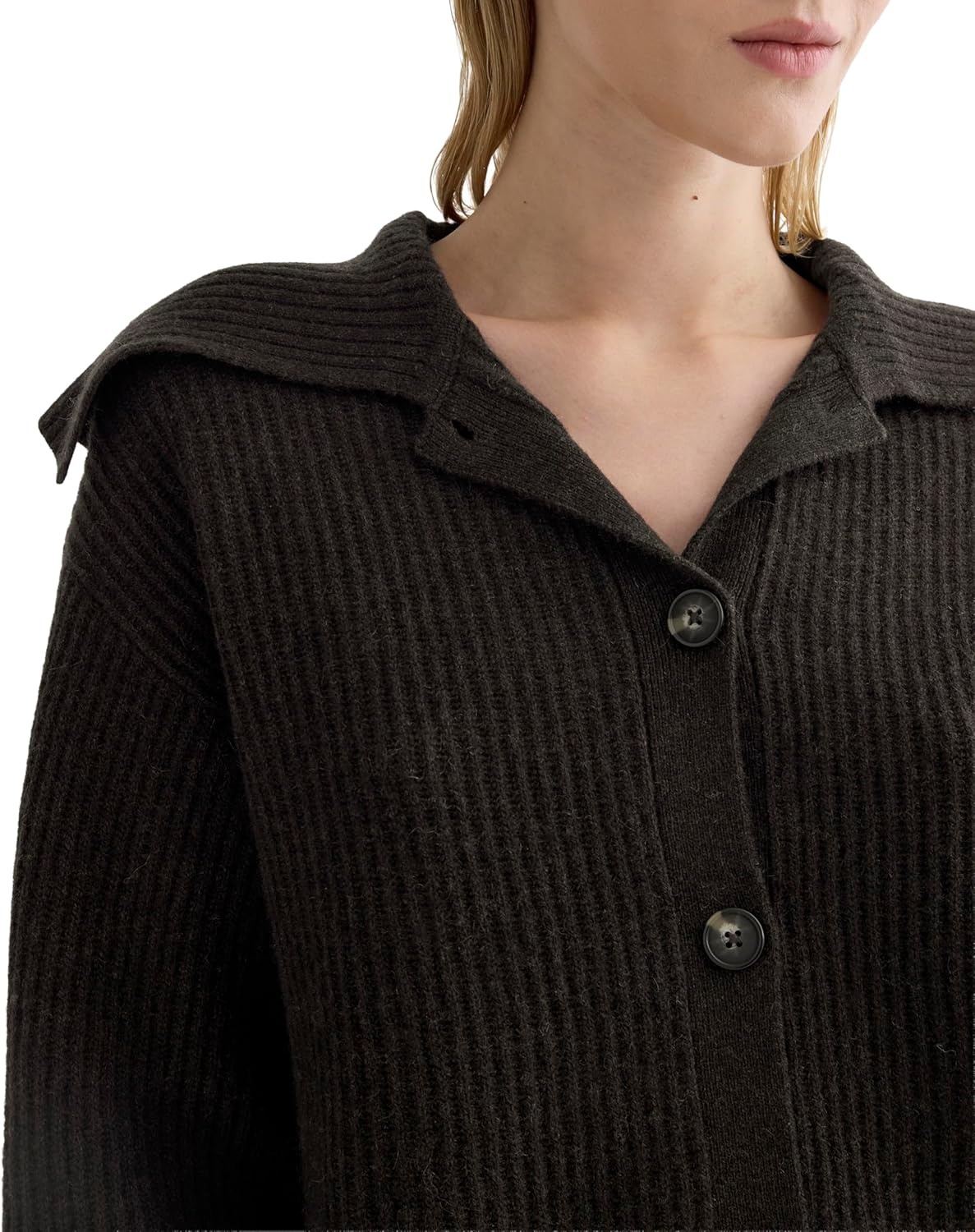 image:imageEverlane Womens Everlane Fisherman Cardigan in Wool CashmereAmericano Brown
