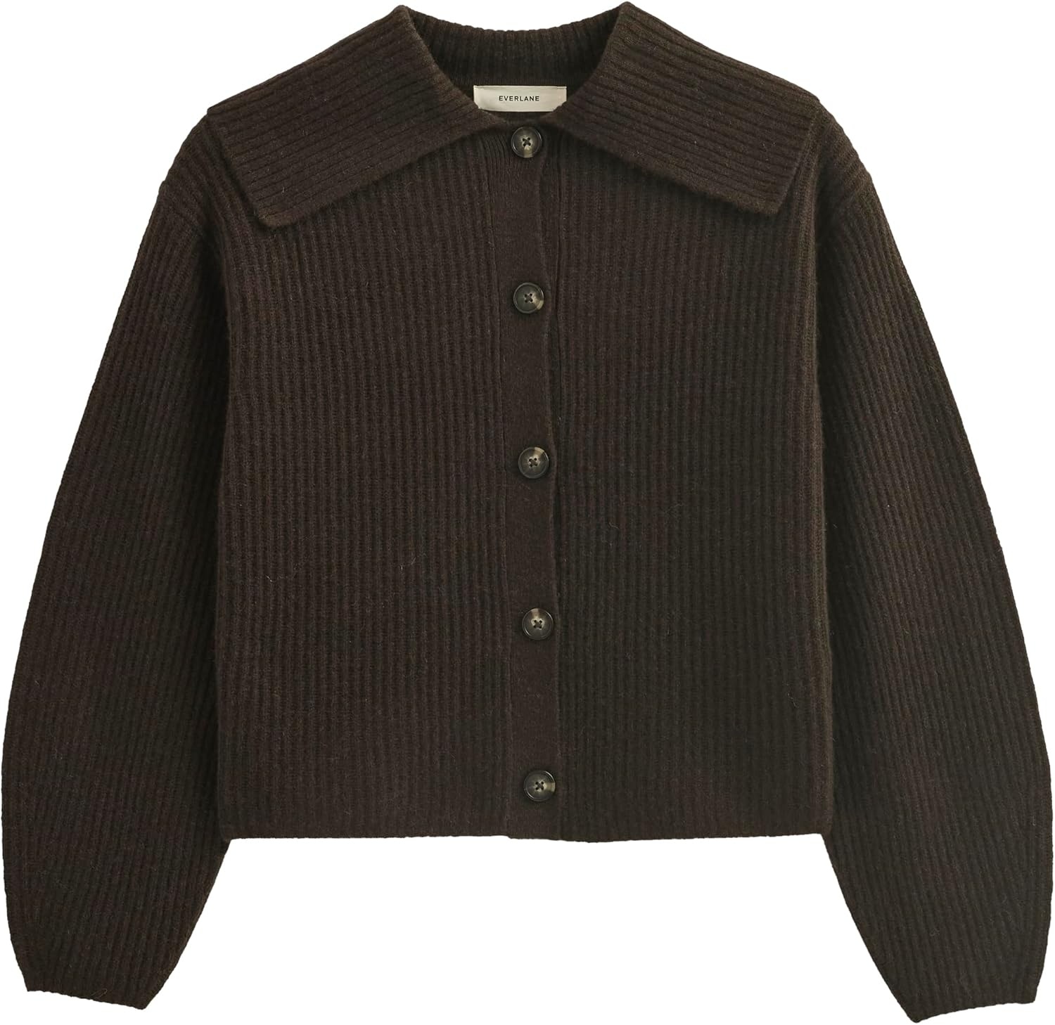 image:imageEverlane Womens Everlane Fisherman Cardigan in Wool CashmereAmericano Brown