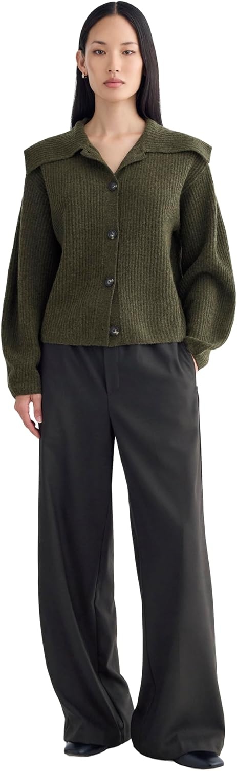 image:imageEverlane Womens Everlane Fisherman Cardigan in Wool CashmereHeather Beech
