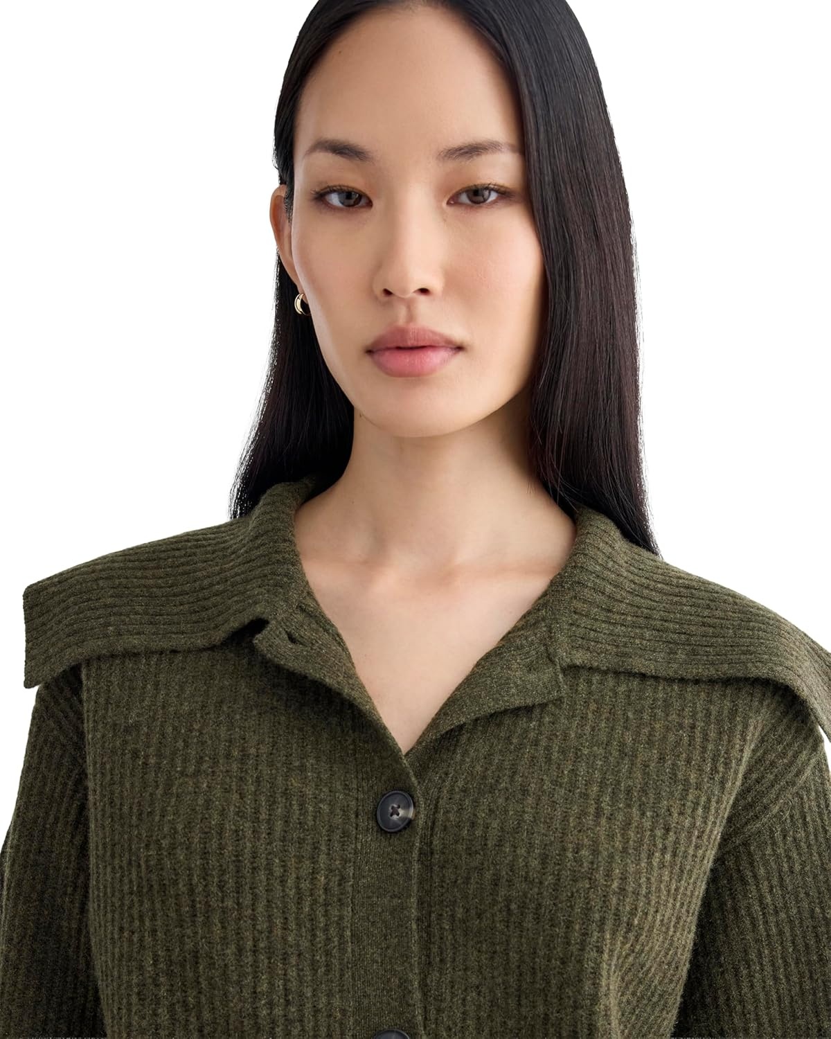 image:imageEverlane Womens Everlane Fisherman Cardigan in Wool CashmereHeather Beech