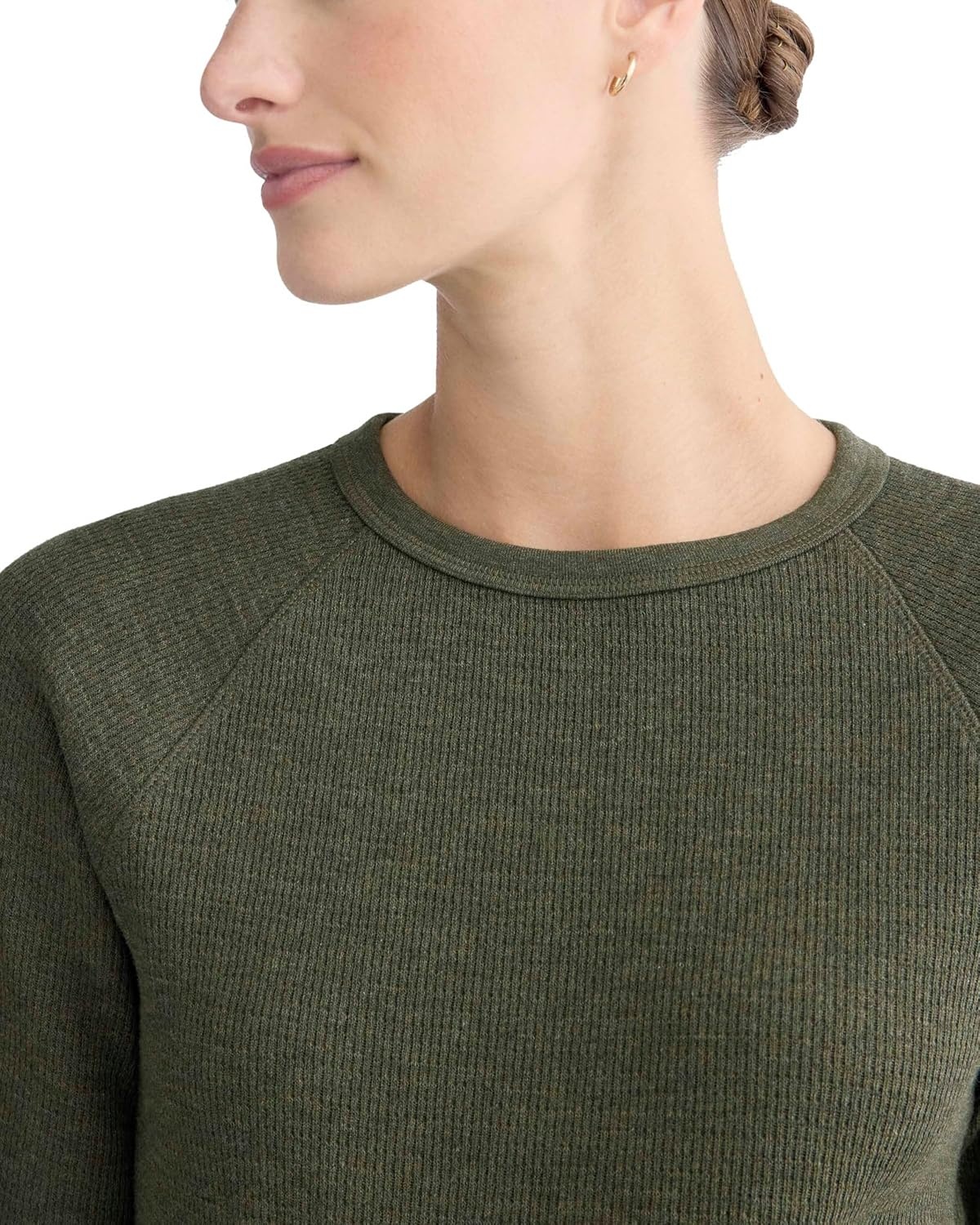 image:imageEverlane Womens Everlane Slimfit Crew in Cozy WaffleHeather Beech