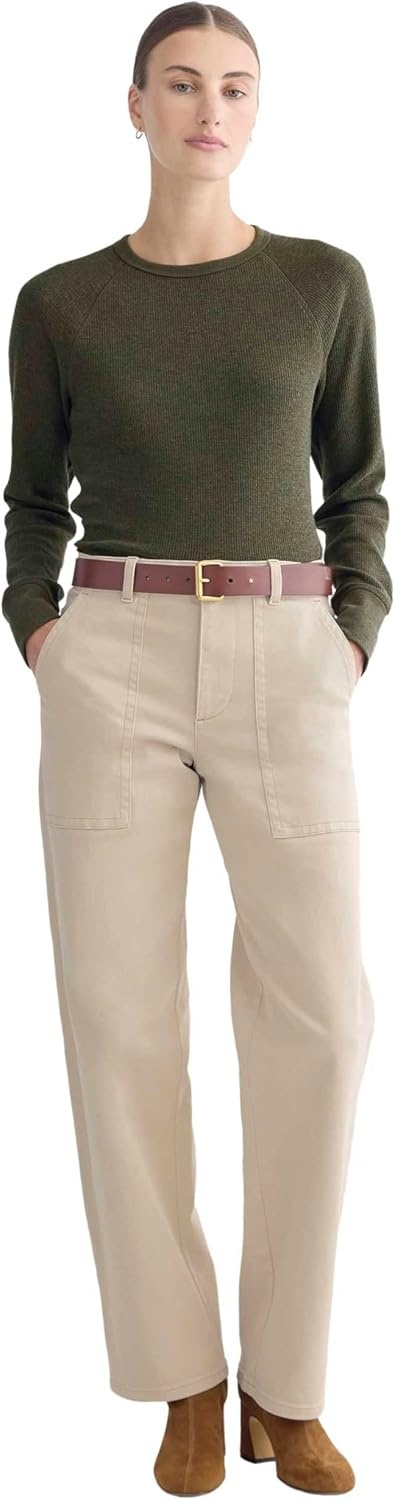 image:imageEverlane Womens Everlane Slimfit Crew in Cozy WaffleHeather Beech