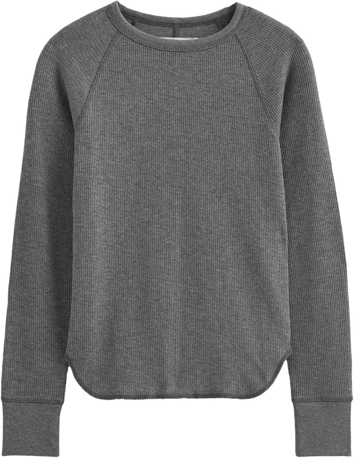 image:imageEverlane Womens Everlane Slimfit Crew in Cozy WaffleHeathered Charcoal