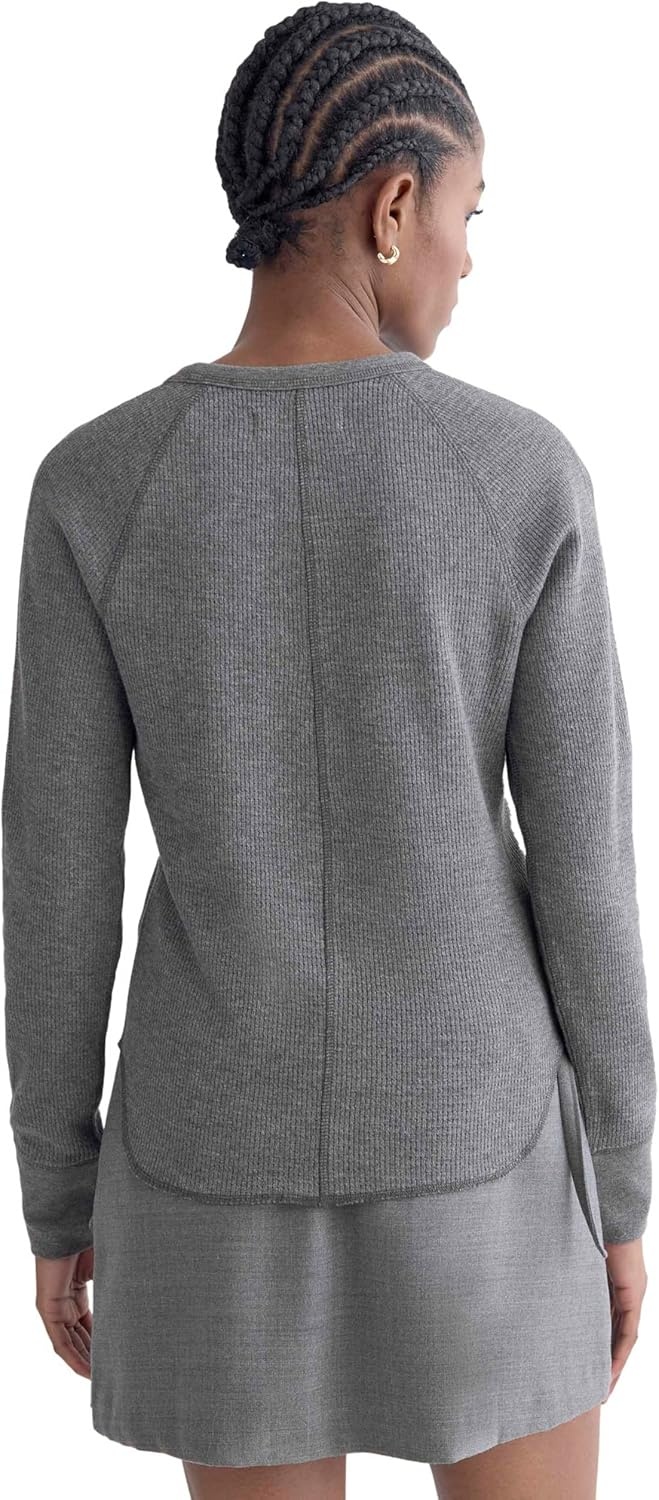 image:imageEverlane Womens Everlane Slimfit Crew in Cozy WaffleHeathered Charcoal