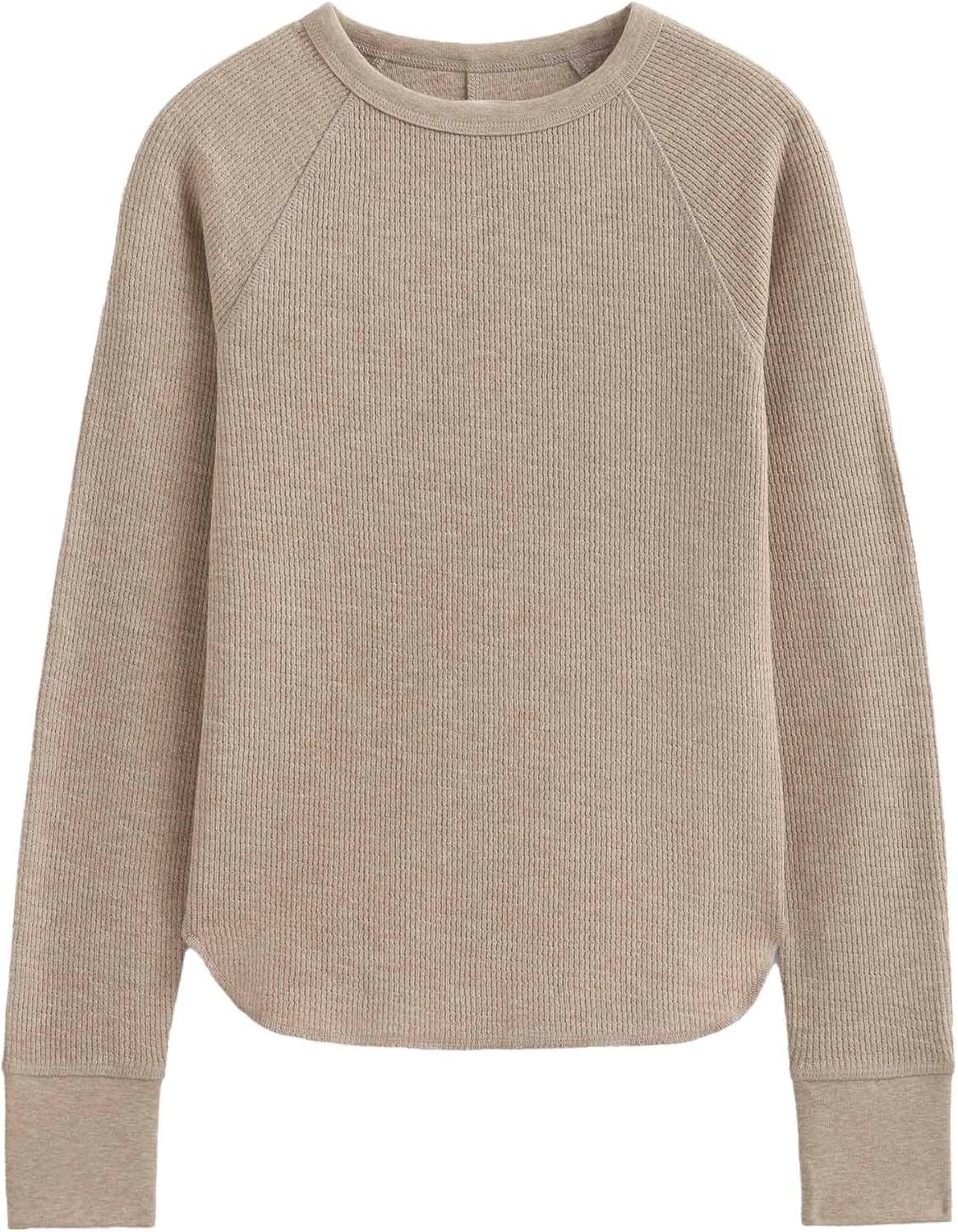 image:imageEverlane Womens Everlane Slimfit Crew in Cozy WaffleHeathered Oatmeal